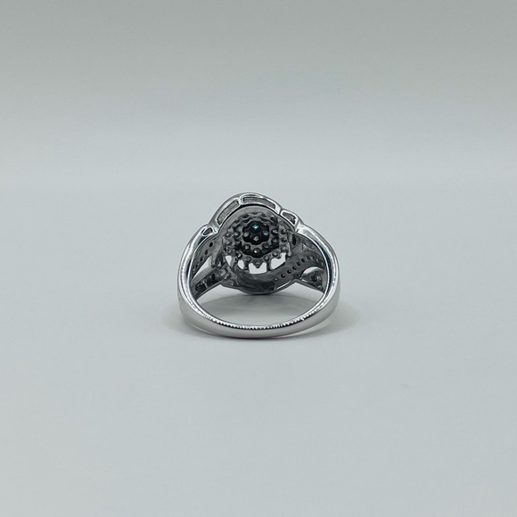0.75 CT Natural Diamond Cocktail Silver Ring - Picture 6 of 9